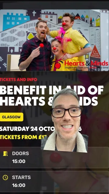 🤡 Benefit in aid of @heartsmindsuk clown doctors! 📅 This Saturday @thestandglasg